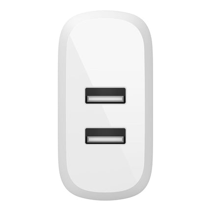 Belkin 24W Dual Port USB Wall Charger - iPhone Fast Charging - Charging Block for Power Bank, iPhone 14, iPhone13, iPhone 12, iPhone 11, iPad Pro, Samsung & More, iPhone Cable Not Included
