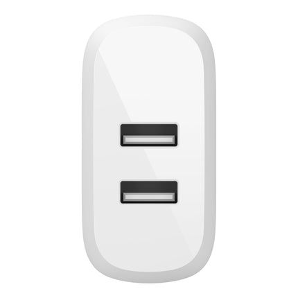 Chargeur mural USB double port Belkin 24 W - Charge rapide pour iPhone - Bloc de charge pour batterie externe, iPhone 14, iPhone 13, iPhone 12, iPhone 11, iPad Pro, Samsung et plus, câble iPhone non inclus