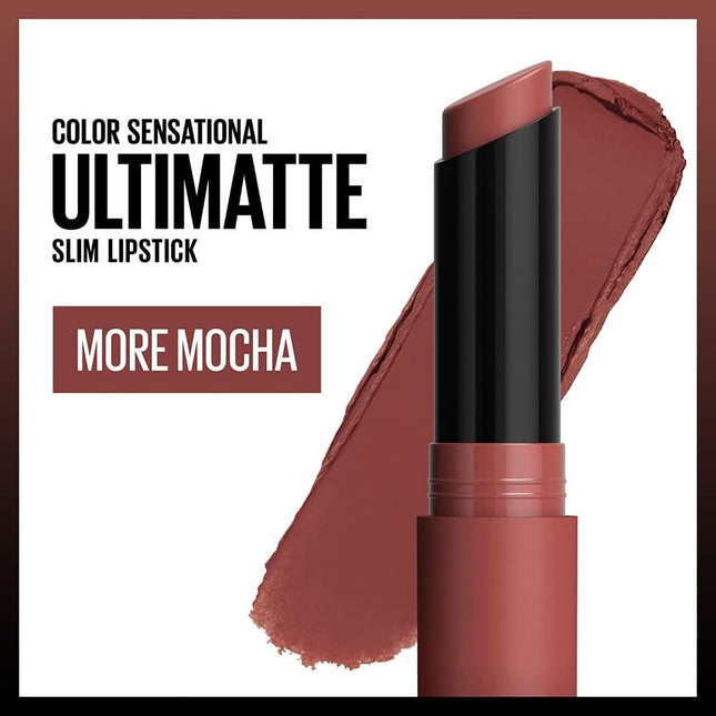 Maybelline New York, Lipstick, Matte & Lightweight, Color Sensational Ultimatte, 1.7g, More Mocha