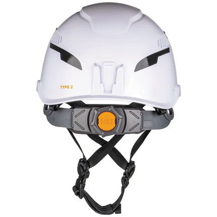 Safety Helmet, Type-2, Vented Class C, w/Recharge Headlamp
