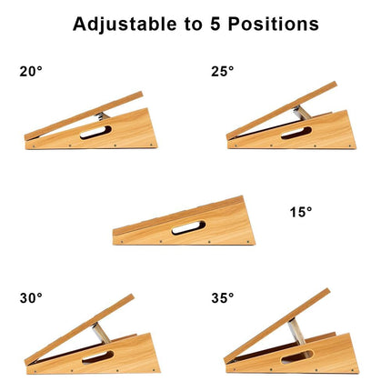 StrongTek Large Wooden Slant Board Adjustable Calf Stretcher Portable