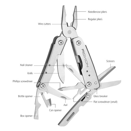 ROXON M2 14 in 1 Mini Multitool Small Lightweight with Folding Scissors Mini Storm…