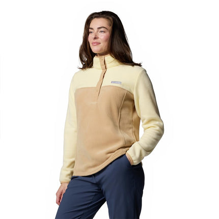 Columbia Women's Benton Springs Half Snap Pull Over Ii, Canoe/Lemon Wash, 1x