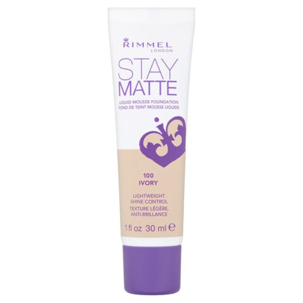 Rimmel London Stay Matte Liquid Mousse Foundation, Ivory, 30ml