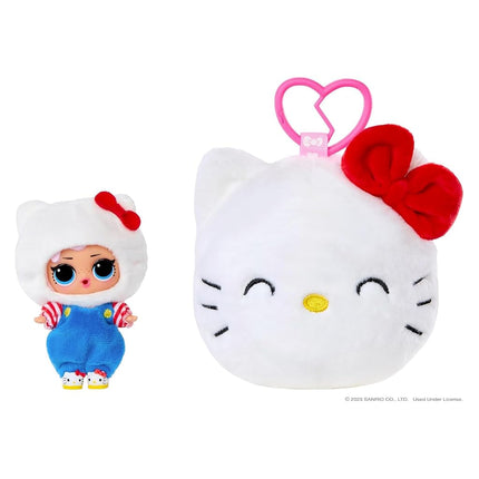L.O.L. Surprise! Loves Hello Kitty Reversible Plush Surprise - Plush Sanrio Characters with Matching L.O.L. Tot, 5 Surprises and On-the-Go Keychain, For Ages 4+ Years, White