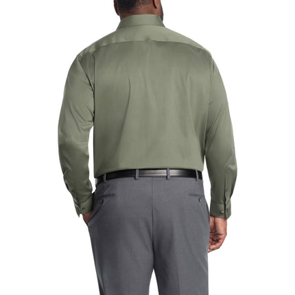 Chemise habillée Van Heusen homme grande taille, sans plis, col extensible Flex (grand et fort), couleur thym, tour de cou 47 cm, manches 89-91,5 cm