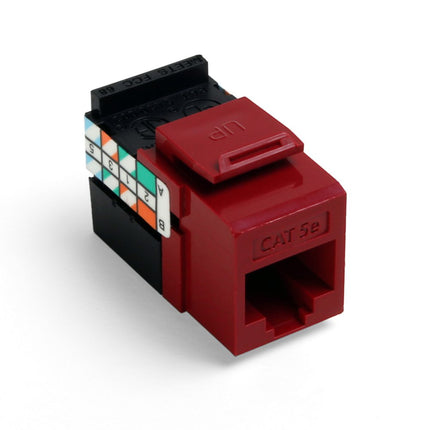Leviton GigaMax 5E QuickPort Connector, Cat 5E, 5G108-RR5, Red