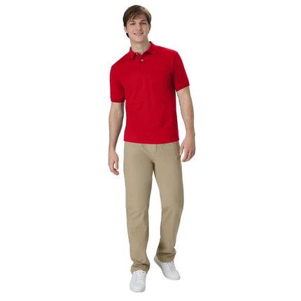 Hanes Men's Short Sleeve Jersey Pocket Polo, Deep Red, XX-Large (Pack of 2)