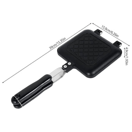 Abizarch Grilled Sandwich Maker, Camping Toastie Maker, Stove top Panini Press Pan with Non-Stick Plates, Double Sided Hot Toasted Sandwich Maker Breakfast Frying Pan for Outdoors Camp Home Kitchen