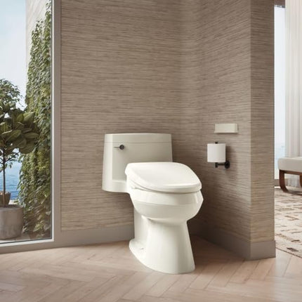KOHLER K-8298-0 C3 155 Asiento de inodoro alargado con bidé de agua tibia, blanco con tapa y asiento de cierre silencioso, desodorización automática, varilla autolimpiante, presión de agua ajustable, luz nocturna, asiento con calefacción