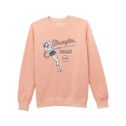 Wrangler Women's Retro Cowgirl Sweatshirt, Rose, X