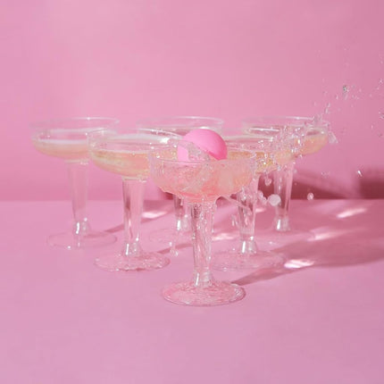 Talking Tables Prosecco Adult Drinking Includes Glasses & Ping Pong Balls | Games for Bachelorette Party, Girls Night, Birthday, Bridal Shower, NYE, Cham, 12 Glasses, Pink (PROSE-Pong)