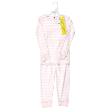 Ensemble de pyjama en coton pour bébé fille Hudson Baby, rayures rose tendre, 8 ans