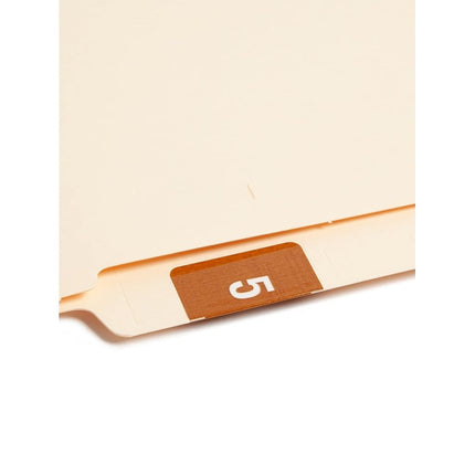 Smead DCC Color-Coded Numeric Label, 5, Label Roll, Brown, 250 Labels per Roll (67425)