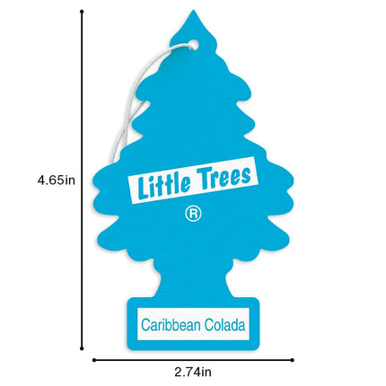 Little Trees Air Fresheners Car Air Freshener. Hanging Tree Provides Long Lasting Scent for Auto or Home. Caribbean Colada, 24 Air Fresheners