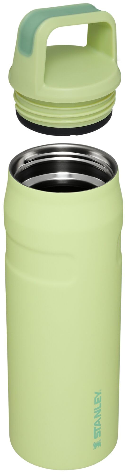 STANLEY IceFlow Cap and Carry Water Bottle 24 oz | Wide Mouth Twist Lid | Lightweight and Leakproof for Travel and Sports | Insulated Stainless Steel | BPA-Free | Citron