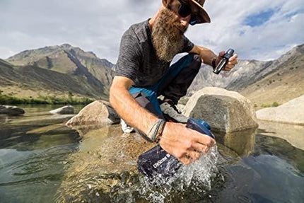 LifeStraw Peak Series Collapsible Squeeze Water Bottle, Mountain Blue, 650 ml Capacity