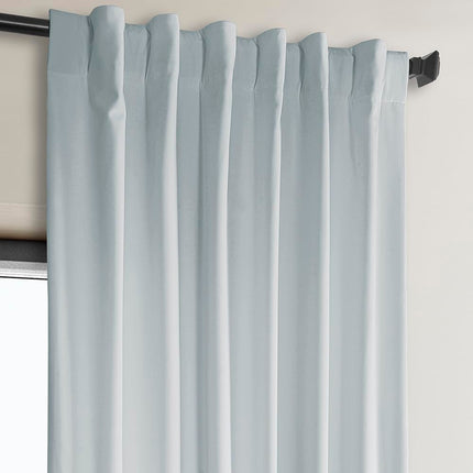 HPD Half Price Drapes Heritage Plush Velvet Curtains 108 Inches Long Room Darkening Curtains for Bedroom & Living Room 50W x 108L, (1 Panel), Aquarius Blue