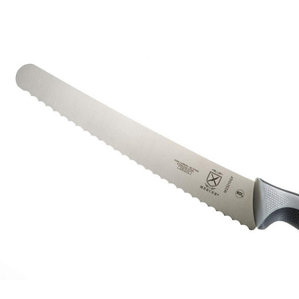 Mercer Culinary M23210GY Bread Knife, 10-Inch Wavy Edge Wide, Grey, Green