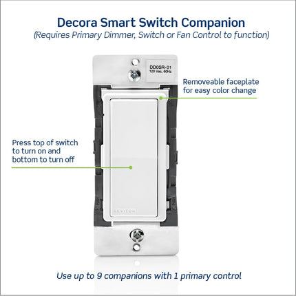 Leviton Decora Smart Interruptor Remoto de Tres Polos Blanco 1 unidad