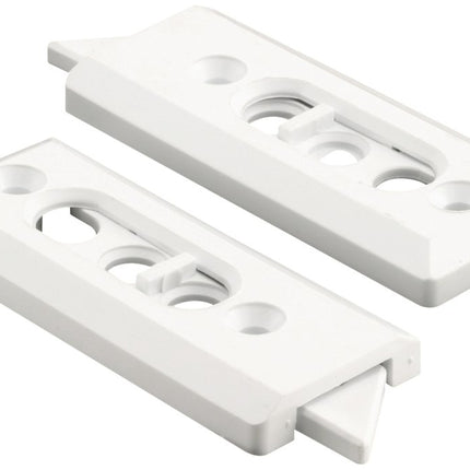 Prime-Line Products F 2728 Tilt Latch Pair, White Plastic Construction, Spring Loaded, 2-1/8 in. Hole Centers