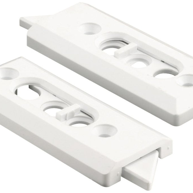 Prime-Line Products F 2728 Tilt Latch Pair, White Plastic Construction, Spring Loaded, 2-1/8 in. Hole Centers