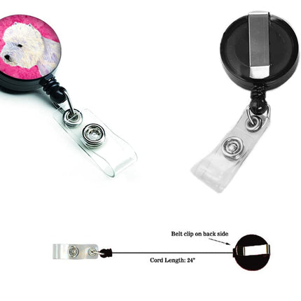 Caroline's Treasures Pink Westie Retractable Badge Reel, Multicolor (LH9360PKBR)