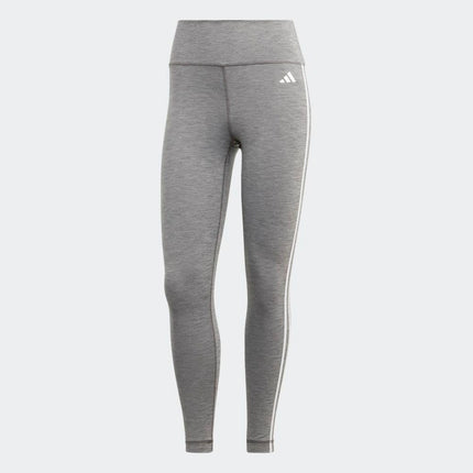 adidas Women's Training Essentials 3-Streifen Hohe Taille 7/8 Tights Leggings, Dark Grey Mottled, XXS