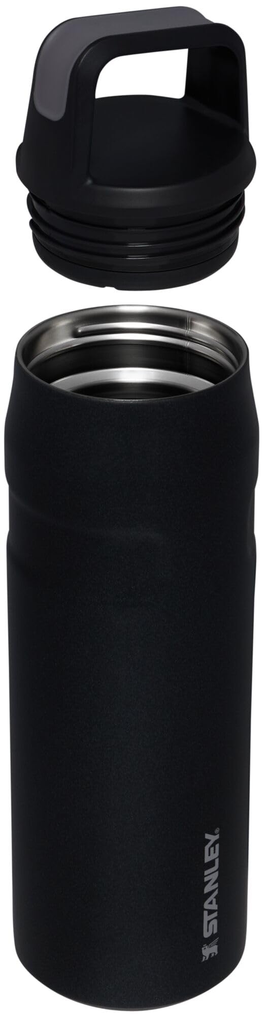 Gourde Stanley IceFlow Cap and Carry+ 710 ml | Bouchon tournant à large ouverture | Légère et anti-fuite pour les voyages et la salle de sport | Acier inoxydable isolé | Sans BPA | Noir scintillant