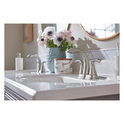 Moen WS84876SRN Tiffin Two-Handle High Arc Bathroom Faucet, Spot Resist Brushed Nickel
