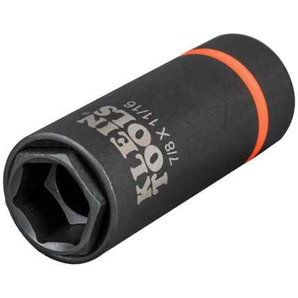 2-in-1 Deep Impact Socket, 6-Point 7/8-Inch and 11/16-Inch Hex Sizes, Use with Impact Wrenches BAT20-CW, BAT20-CW Klein Tools 66064