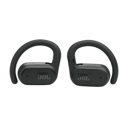 JBL SoundGear Sense - Auriculares abiertos verdaderamente inalámbricos, tecnología JBL OpenSound, resistentes a salpicaduras y polvo, 4 micrófonos para llamadas nítidas y claras, hasta 24 horas de batería, además de carga rápida (negro)