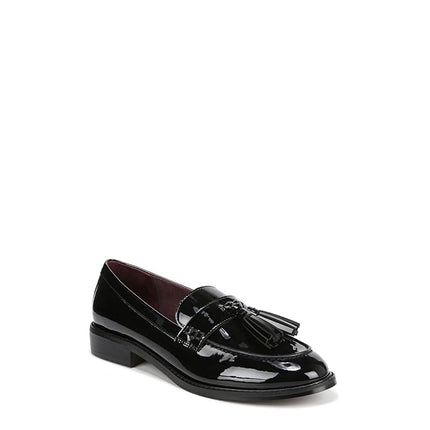 Franco Sarto - Mocasines sin cordones Carolynn con borlas para mujer, charol negro, 10