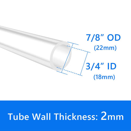Quickun 3/4" ID Silicone Tubing, 3/4" ID x 7/8" OD Food Grade Silicone Tube, High Temp Hose for Wine Making Brewing (9.84Ft)