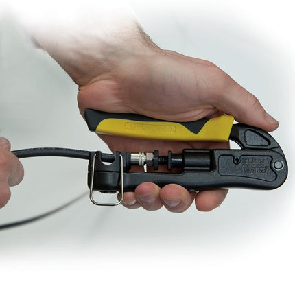 Compression Crimper, Wire Crimper and Coaxial Crimper for Indoor and Outdoor Cabling Klein Tools VDV211-063, Yellow
