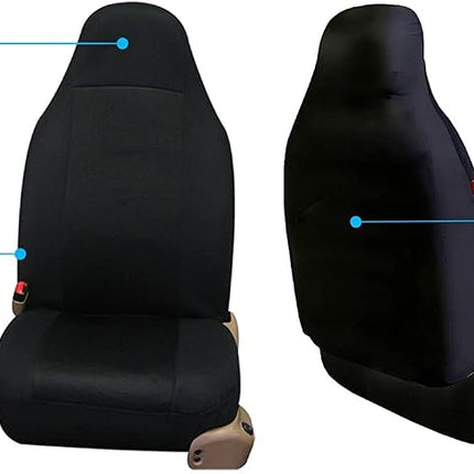 FH Motors FH-FB102114 Classic Cloth Car Seat Covers Black