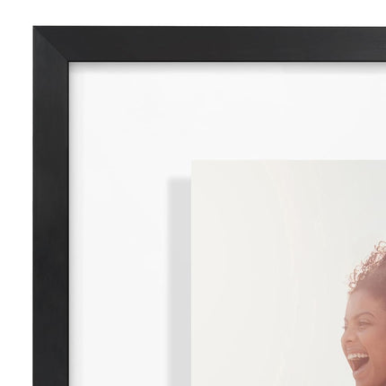Americanflat Aluminum 11x14 Floating Picture Frame in Black - Use as 11x14 Picture Frame or 8x10 Floating Frame - Photo Frame with Slim Metal Molding and Polished Plexiglass with Hanging Hardware