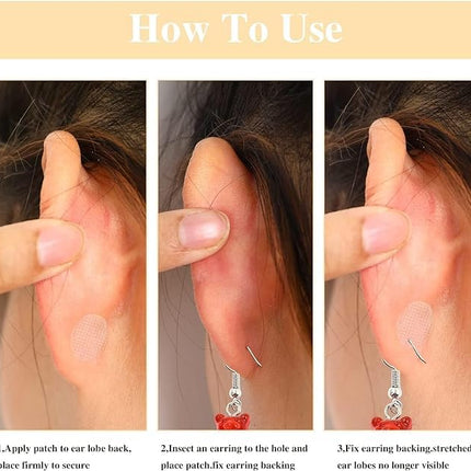 Lobe Wonder - The ORIGINAL Ear Lobe Support Patch for Pierced Ears - Eliminates the Look of Torn or Stretched Piercings - Protects Healthy Ear Lobes from Tearing - 60 Patches - Clear & Latex-Free