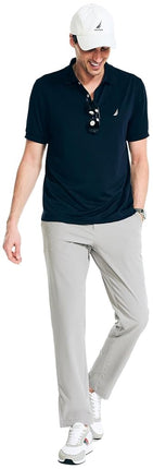 Nautica Men's Classic Short Sleeve Solid Performance Deck Polo Shirt, Navtech Performance Navy., Medium