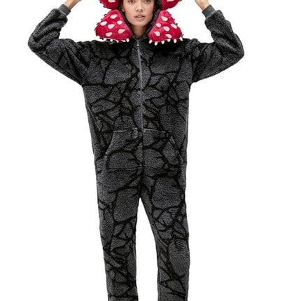 KSPAPITOHAL Demogorgon Onesie Adult One-Piece Costume Pajamas for Women and Men (Grey, 6 Years)