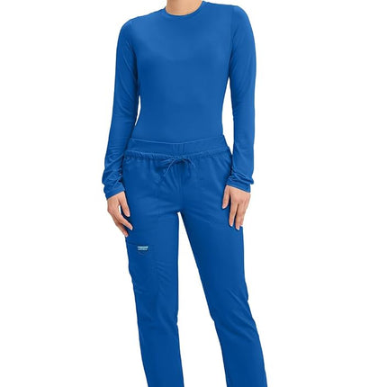Cherokee Scrubs for Women Workwear Revolution, Drawstring Cargo Pants Soft Stretch WW105, S, Royal