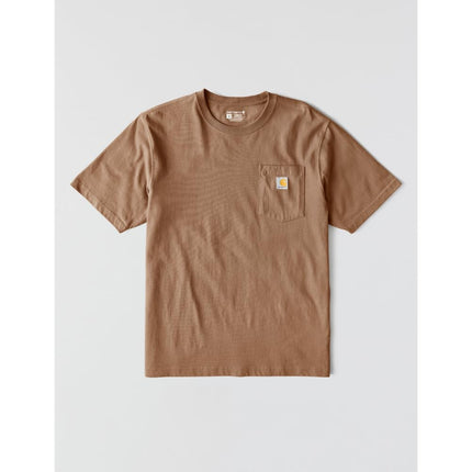 Carhartt Men's Loose Fit Heavyweight Short-sleeve Pocket T-shirt, Italian Clay, XS