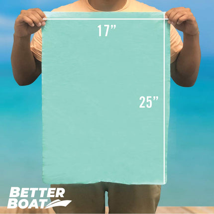 Serviette rafraîchissante lisse synthétique super absorbante Better Boat Shammy pour le séchage de voiture, de qualité marine, turquoise