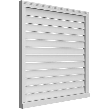 40"W x 38"H Rectangle Surface Mount PVC Gable Vent: Functional, w/ 2"W x 2"P Brickmould Sill Frame