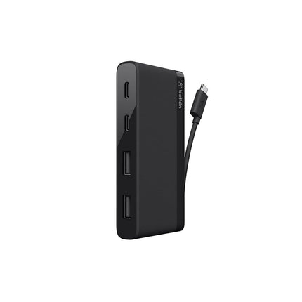 Belkin F4U090BTBLK USB-C 4-Port Mini Hub - Hub - 4 x SuperSpeed USB 3.0 - desktop - (> Tablet Chargers & Batteries)