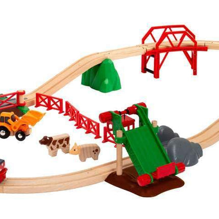 BRIO World Farm Animal Toy Train Set for Kids Age 3 Years Up - Wooden Railway Accessories and Add Ons