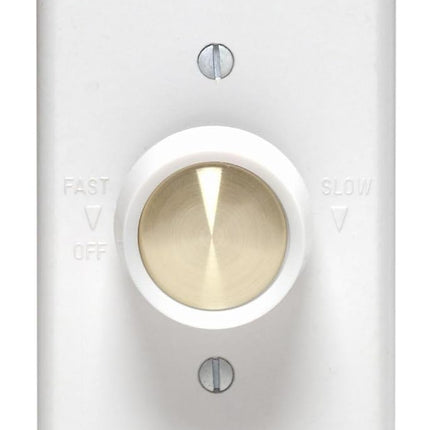 Leviton 612-6616-W Full Range Variable Fan Speed Control, 120 Vac, 60 Hz, 5 A, Switch, White