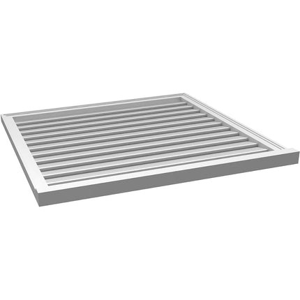40"W x 38"H Rectangle Surface Mount PVC Gable Vent: Functional, w/ 2"W x 2"P Brickmould Sill Frame