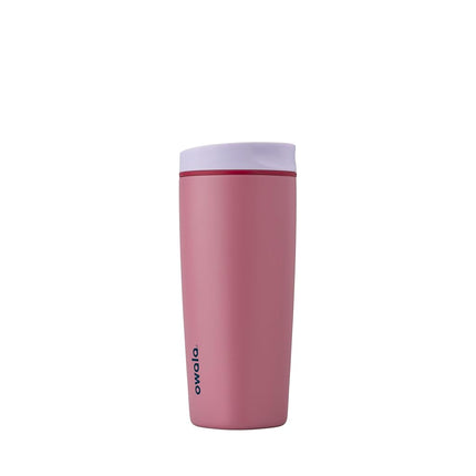 Owala SmoothSip Slider Insulated Stainless Steel Coffee Tumbler, Reusable Iced Coffee Cup, Hot Coffee Travel Mug, BPA Free 590ml, Purple/Pink (Crochet Queen)