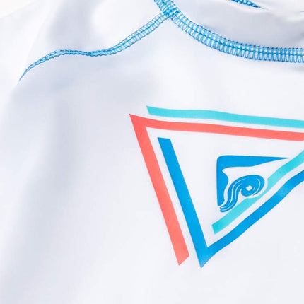 Kanu Surf Boys' Twister UPF 50+ Sun Protective Rashguard Swim Shirt, Seaweeds White, 8